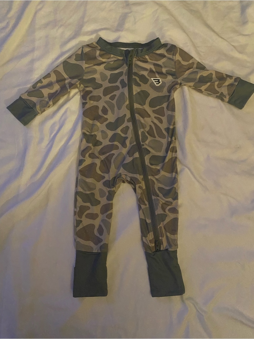 Burlebo Camo One-Piece Zipper Romper